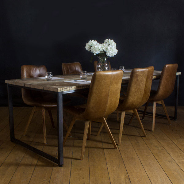 Oldman Industrial Reclaimed Wood Boardroom Table and Chairs