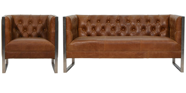 Otto Industrial Chester Club Sofa and Armchair