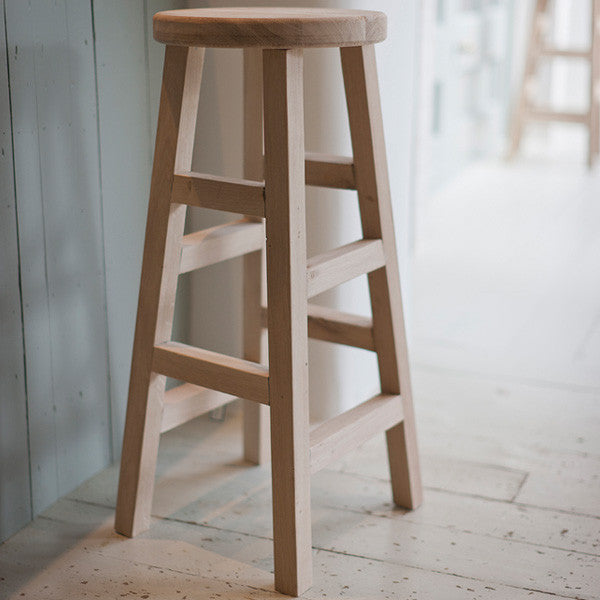tall light oak stool