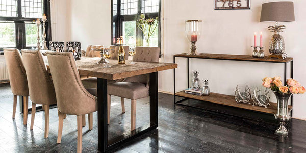Raffles Reclaimed Wood Industrial Dining Table