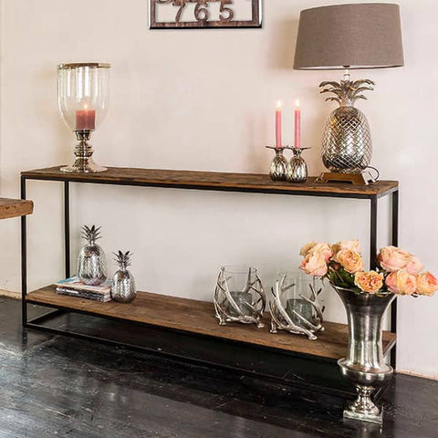 Raffles Reclaimed Wood Industrial Console Table