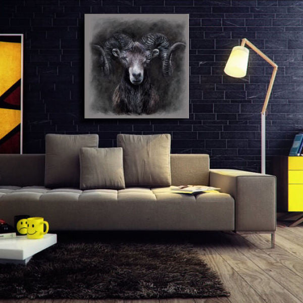 Contemporary canvas art painting in living room