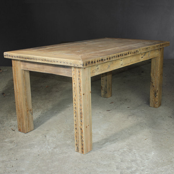 Rustic Inlay Reclaimed Wood Dining Table
