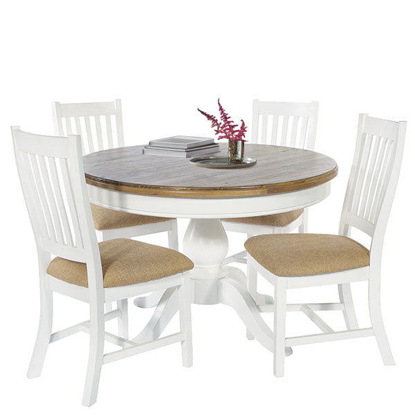 Savannah Reclaimed Wood Round Dining Table and Chairs
