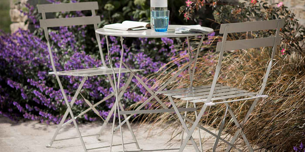 Small Round Table and 2 Chairs Bistro Set in Clay