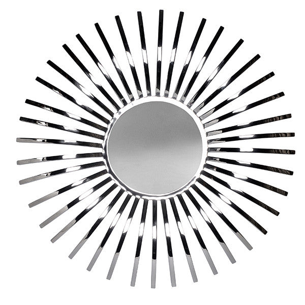 Solaris Stainless Steel Round Wall Mirror for Bedroom or Living Room