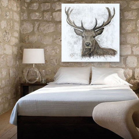 Stag bedroom portrait canvas painting contemporary art