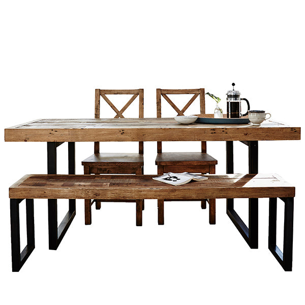 Standford Industrial Reclaimed Wood Extending Dining Table