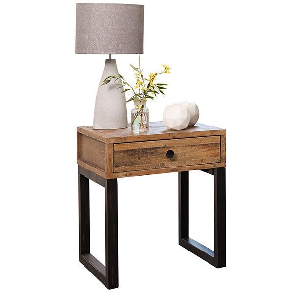 Standford Industrial Reclaimed Wood Bedside