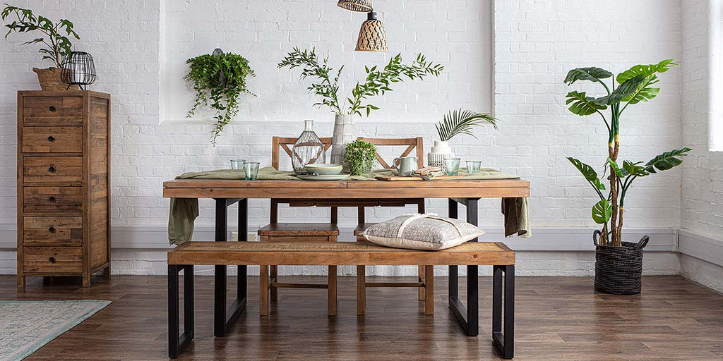 Standford Industrial Reclaimed Extending Dining Set