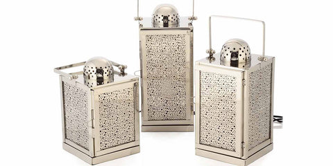 Stainless Steel Electric Studio Lanterns in 3 different sizes for hallway