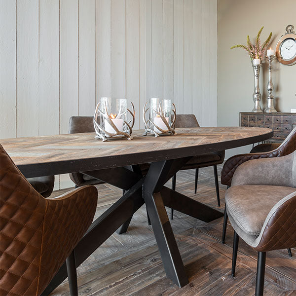 Sussex Industrial Oval Dining Table