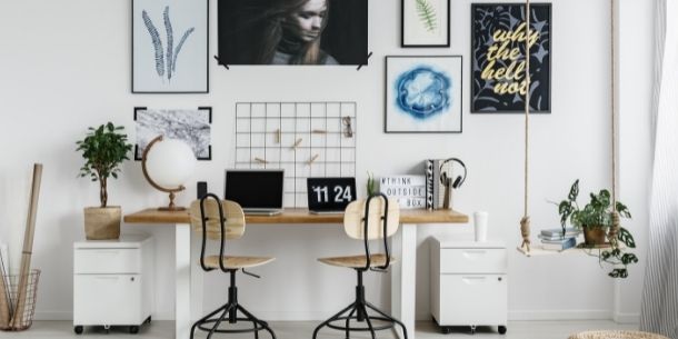 wooden desk and wooden office chairs for top 5 tips to style your home office blog