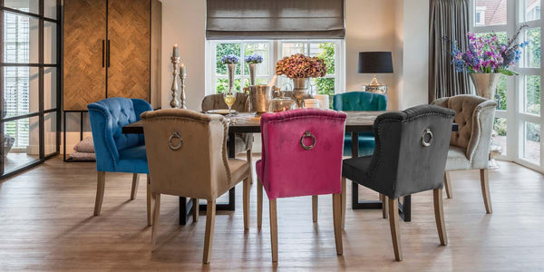Velvet Dining Chairs and Reclaimed Table