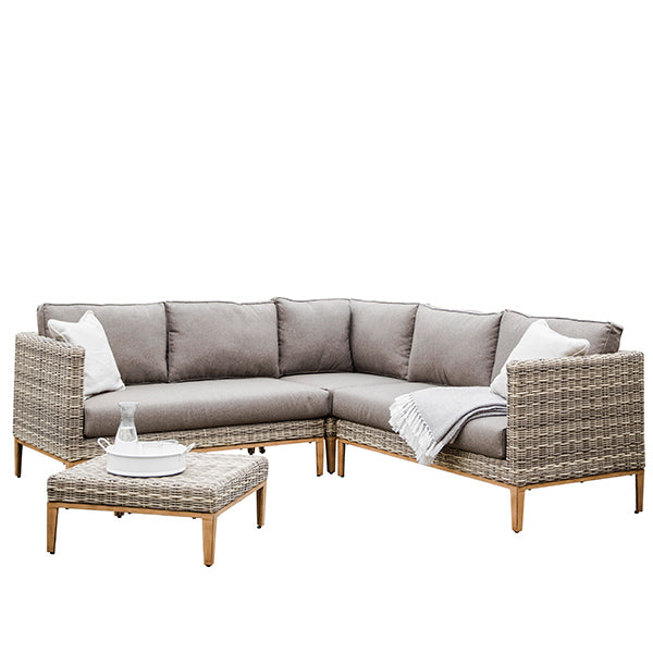 Walderton Rattan Garden Corner Sofa Set with Coffee Table