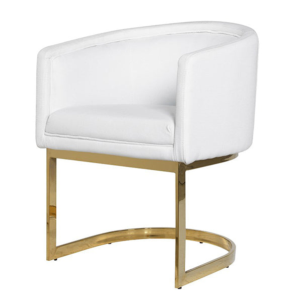 White Armchair with Gold Frame