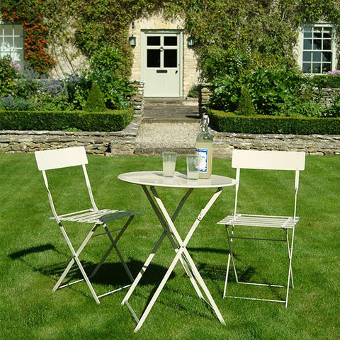 Small Round Table and 2 Chairs Bistro Set in Clay