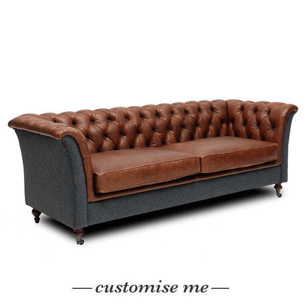 Granby Leather and Wool Sofa