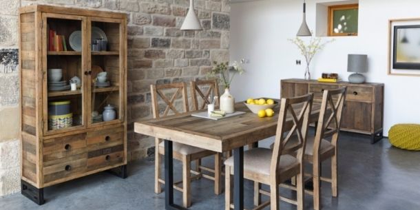 reclaimed wood industrial dining room furniture