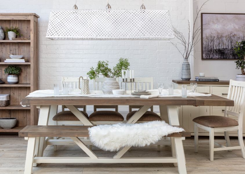 white extendable dining table