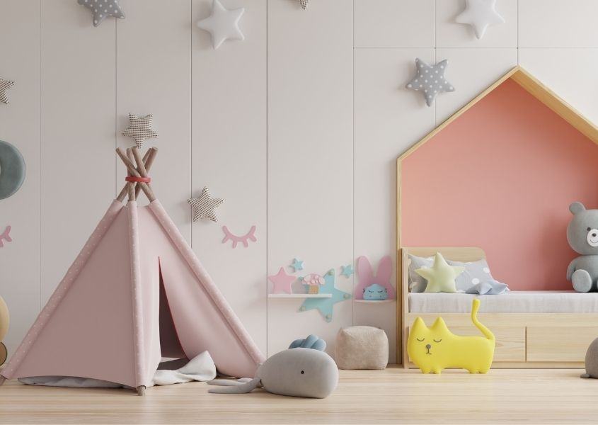 children's bedroom with pink teepee for easy reading corner ideas your kids will love blog