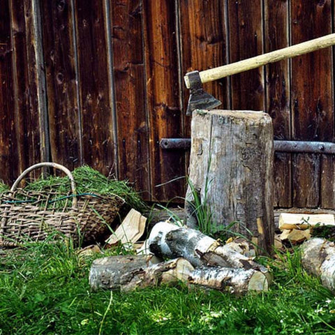 wood chop in garden