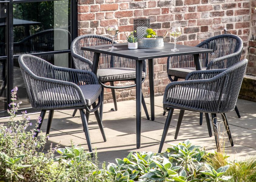 4 seater bistro table and chairs in grey