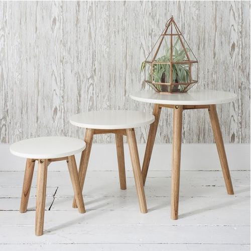 hudson living nest of side tables with white top