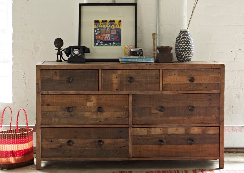 large reclaimed wood chest of drawers