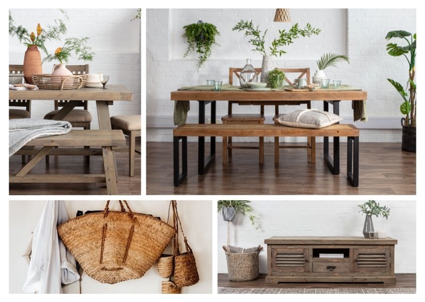 grid of collection of rustic dining tables and reclaimed wood dining tables