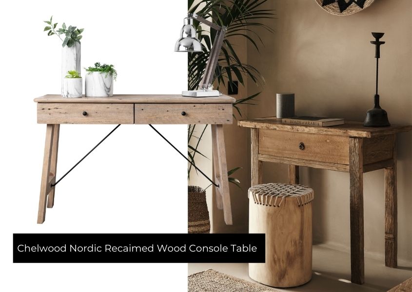 rustic console table with drawers