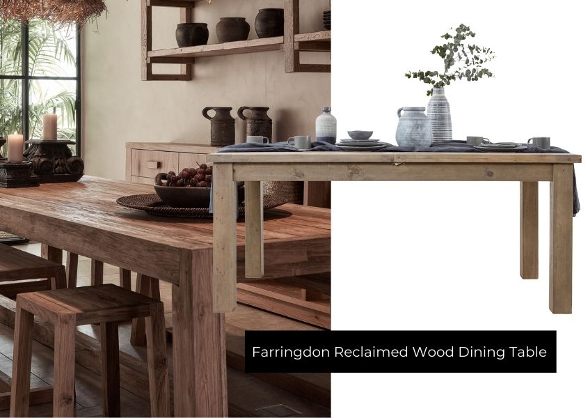farringdon reclaimed wood dining table