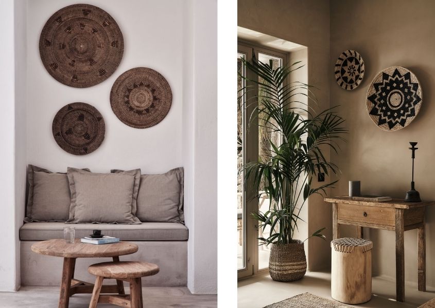 rustic furniture and accessories at hotel Habitat, Mykonos