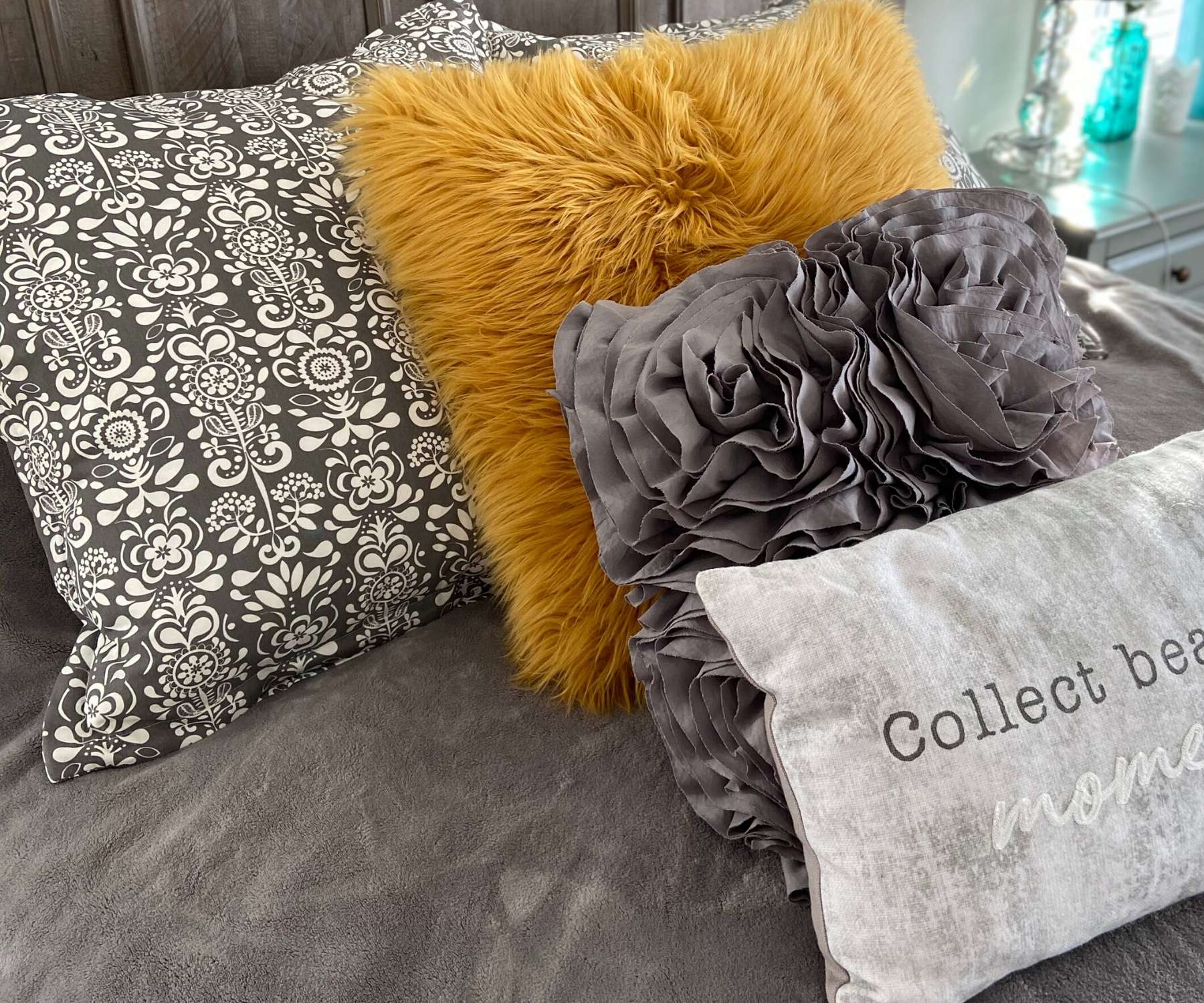 selection of cushions in different colours and patterns