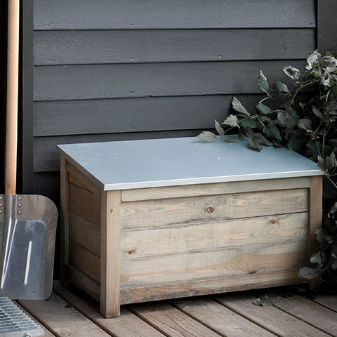 Storage Garden Box with Zinc Top from Wood