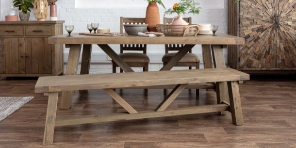 Farringdon Reclaimed wood extendable trestle table